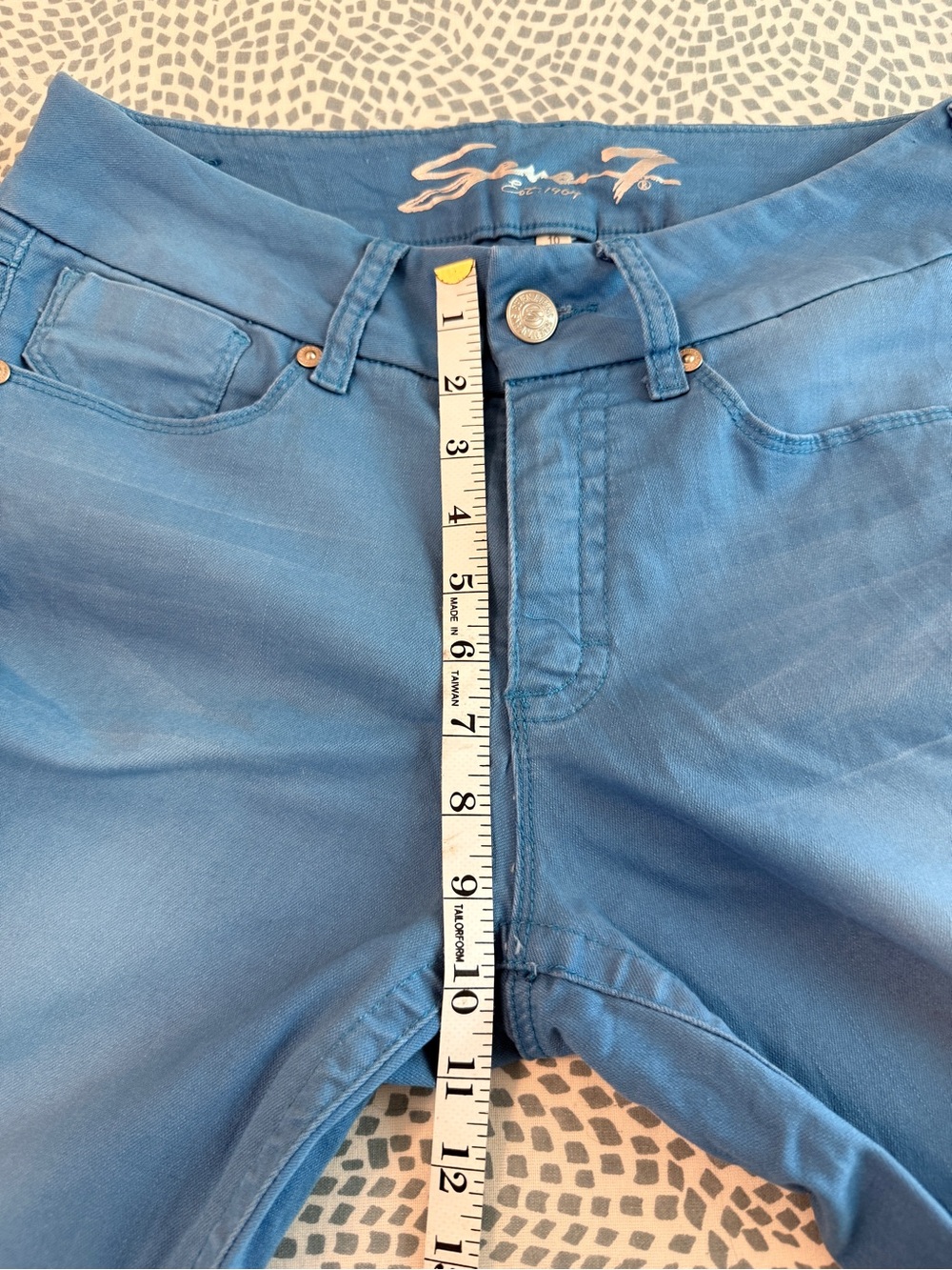 Seven7 Vibrant Blue Ankle Skinny Jeans Womens Mid Rise Denim - Picture 8 of 15